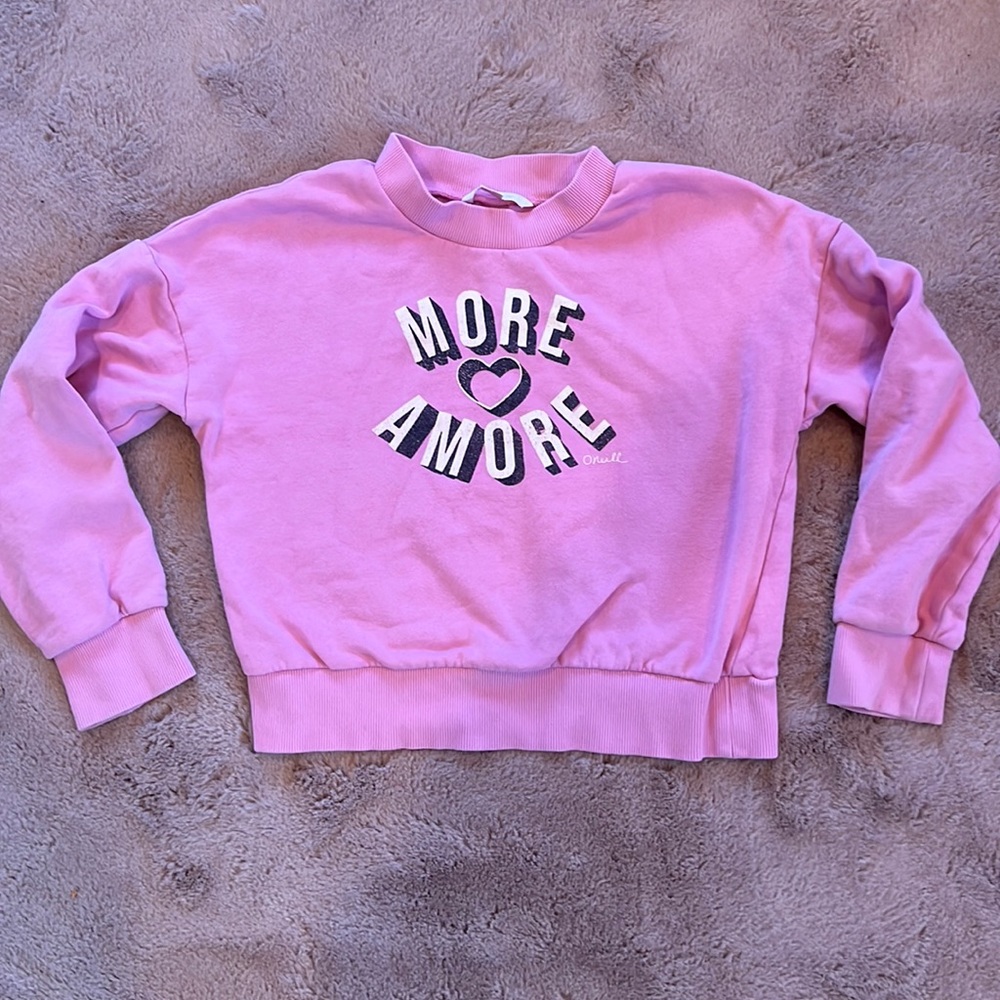 Girls O’Neil “More Amore” crew sweatshirt in Pink : size L